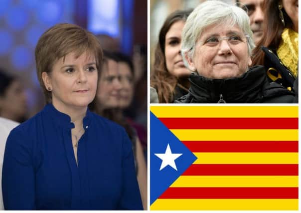 Scotland's First Minister Nicola Sturgeon has expressed support for the Catalan independence movement . Pictures: John Devlin/PA/WikiCommons