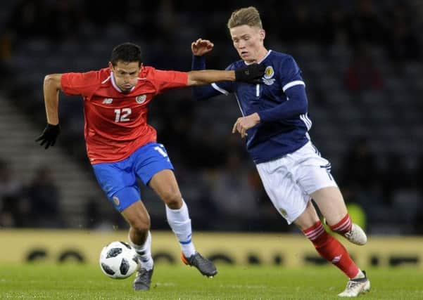 Scotland's midfielder Scott McTominay made his debut against Costa Rica. Picture: AFP/Getty