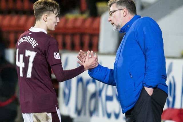 Harry Cochrane has become an integral part of the Hearts first-team this season. Pic: SNS