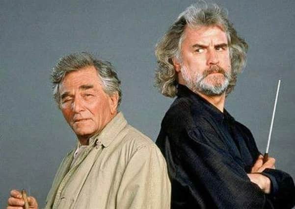 Peter Falk and Billy Connolly starred alongside each other in an hour-long episode of Columbo in 2000. Picture: NBCUniversal Television Group