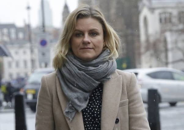 Zelda Perkin sprior to testifying before British lawmakers investigating workplace sexual harassment in London. Picture: Alastair Grant