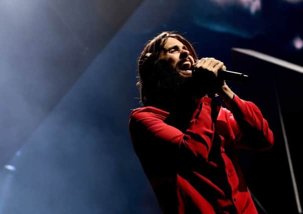 INGLEWOOD, CA - DECEMBER 09: Jared Leto of Thirty Seconds to Mars performs onstage during KROQ Almost Acoustic Christmas 2017 at The Forum on December 9, 2017 in Inglewood, California. (Photo by Emma McIntyre/Getty Images for KROQ)