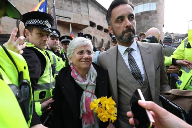 Ms Ponsati with her lawyer Aamer Anwar. Picture: AFP/Getty