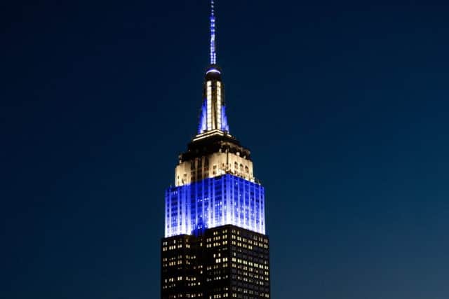A mocked up image showing how the Empire State Building with be lit up for Taran Week celebrations in New York. Picture: SWNS