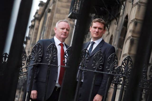 LendingCrowd CEO Stuart Lunn, right, with head of origination Adrian Innes. Picture: Stewart Attwood