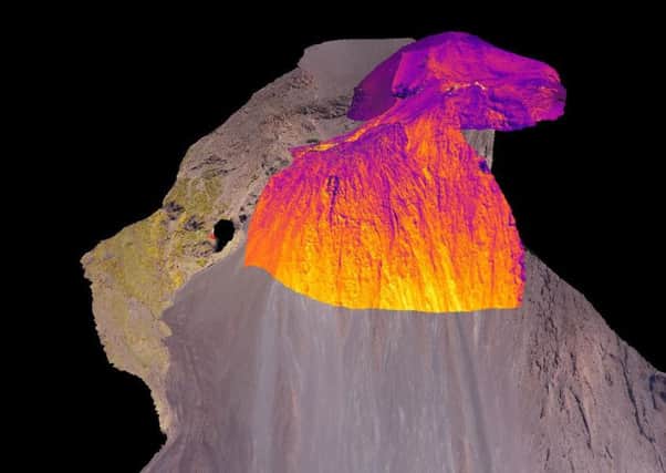 Worlds first 3D thermal image of an active volcano - Stromboli - captured by scientists from the University of Aberdeen.