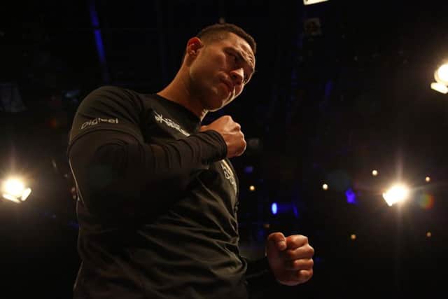 New Zealand's Joseph Parker during his pre-fight public workout in Cardiff. Picture: Geoff Caddick/AFP/Getty