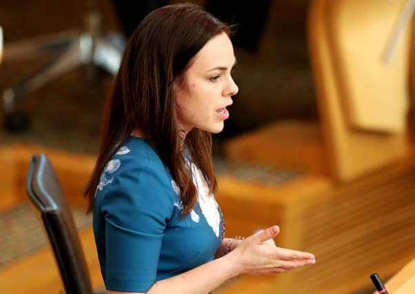 Kate Forbes delivers an entire Holyrood speech in Gaelic. Picture: Jane Barlow/PA Wire