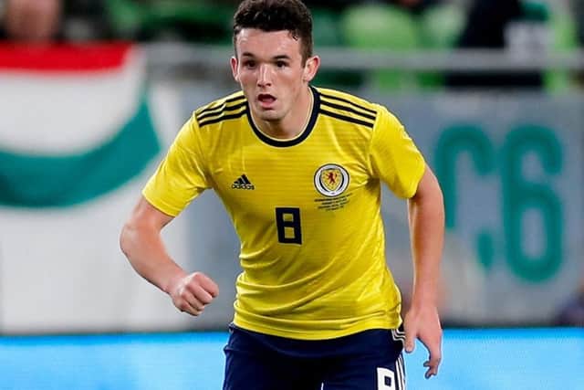 Hibs midfielder John McGinn in action for Scotland against Hungary. Picture: Laszlo Szirtesi/Getty
