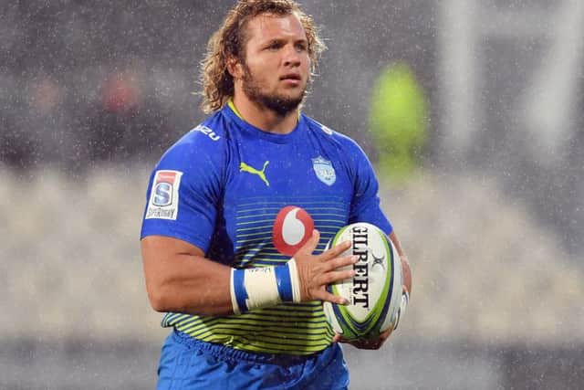 Pierre Schoeman in Super Rugby action for Bulls against Crusaders. Picture: Getty Images
