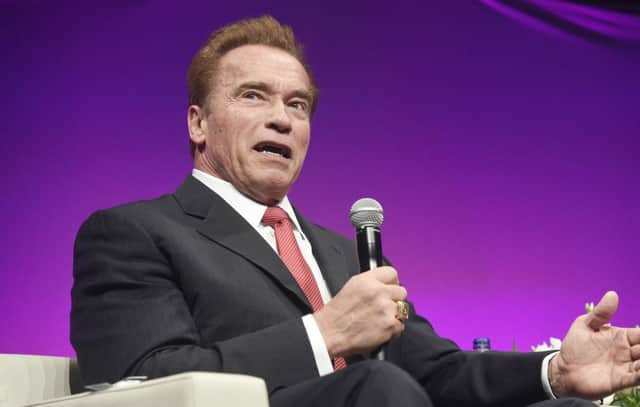 Arnold Schwarzenegger at an appearance in Edinburgh. Picture: Greg Macvean
