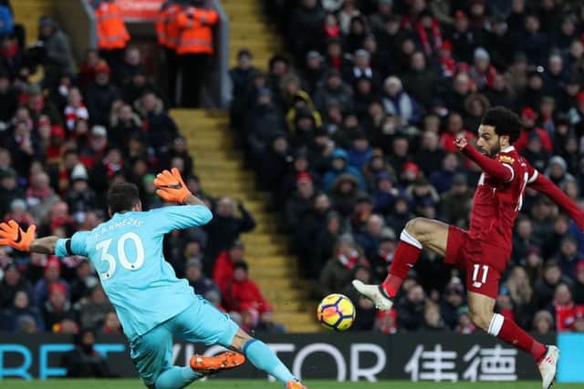 Mohamed Salah emulates the mighty Dalglish as he scores his second of four goals against Watford.  Photograph: REX/Shutterstock