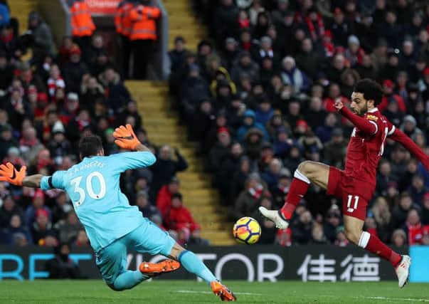 Mohamed Salah emulates the mighty Dalglish as he scores his second of four goals against Watford.  Photograph: REX/Shutterstock