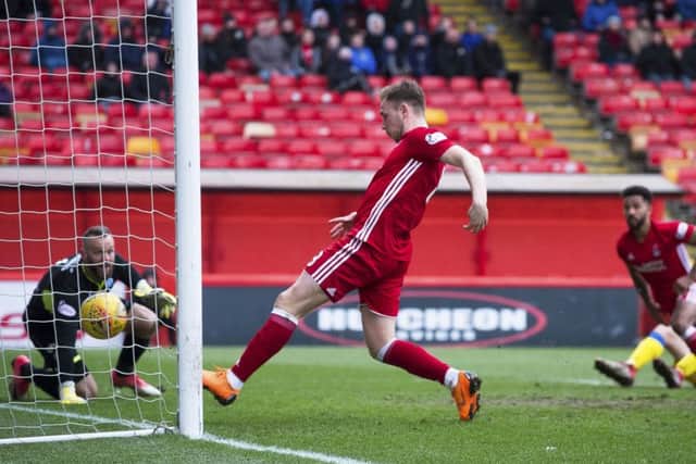 Aberdeen's Greg Stewart scores to make it 3-0. Picture: SNS/Bill Murray