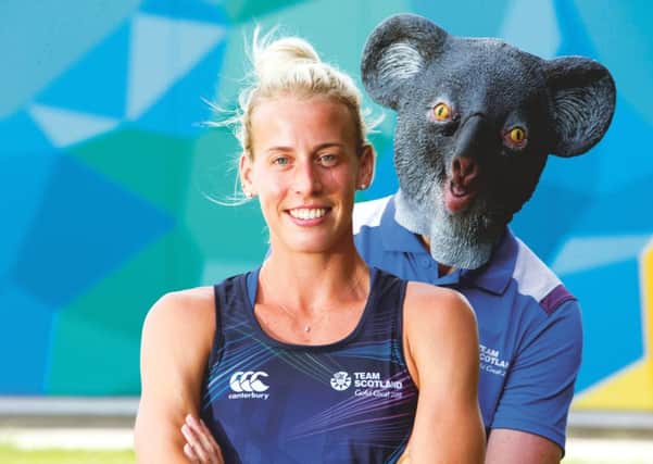 Lynsey Sharp prepares to compete in the 800m in Australia