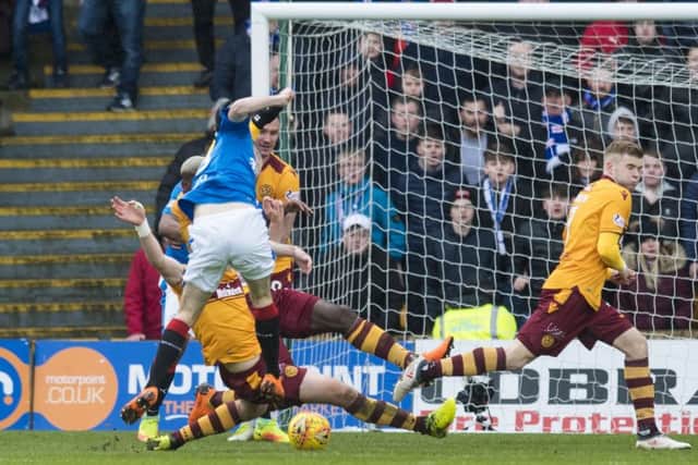 Jamie Murphy fires in Rangers equaliser to cap an impressive fightback. Picture: Craig Williamson/SNS
