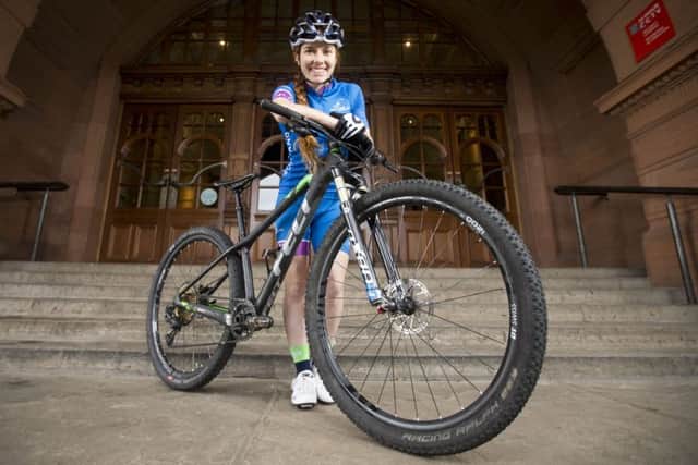 Mountain biker Isla Short, pictured outside Kelvingrove Museum, Glasgow, has twice fractured her spine in crashes that sapped her confidence, but she now feels her prospects for success in Gold Coast are looking bright.