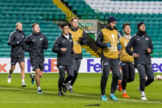 Zenit St Petersburg train ahead of the Europa League tie at Celtic Park. Picture: Alan Harvey/SNS