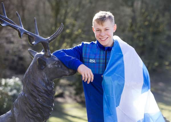 He was born in Nottingham but 
gymnast Hamish Carter can't wait to represent Scotland at the Commonwealth Games on the Gold Coast. Picture: Jeff Holmes