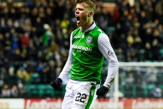 Florian Kamberi has hit six goals in eight games for Hibs, including a midweek hat-trick against Hamilton. Picture: SNS