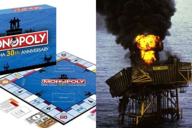 A Piper Alpha Monopoly edition is to be released. The 1988 fire on the platform claimed 167 lives. Picture: TSPL