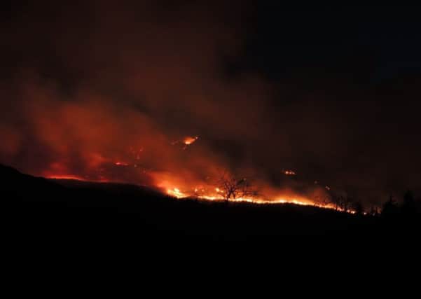 The blaze broke out on the Isle of Rum on Wednesday night. Picture: Sean Morris