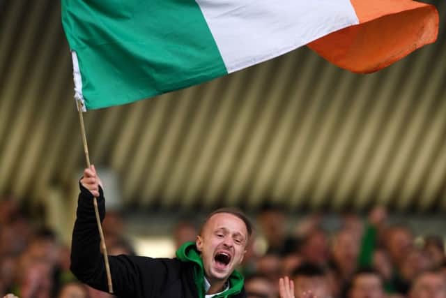 Leigh Griffiths celebrates Celtic's win at Ibrox. Picture: Craig Williamson/SNS