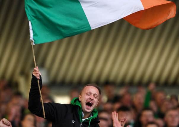Leigh Griffiths celebrates Celtic's win at Ibrox. Picture: Craig Williamson/SNS