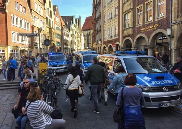 German news agency dpa says several people killed after car crashes into crowd in city of Muenster.  Picture; AP