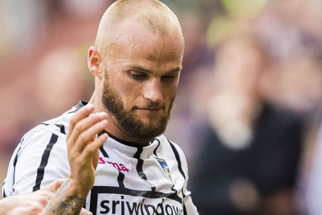 Dunfermline's Kallum Higginbotham in action. Picture: SNS/Roddy Scott