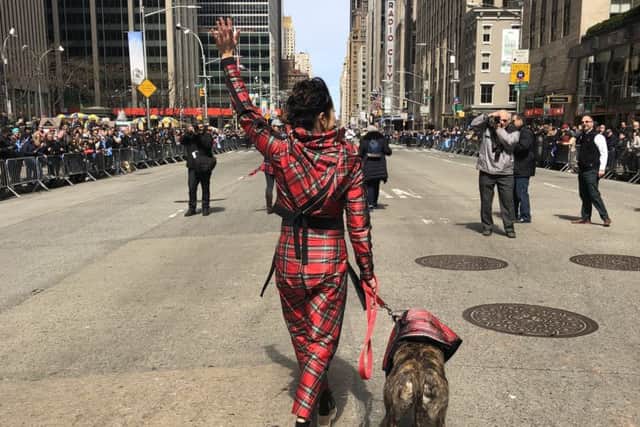 KT Tunstall at the start of the Tartan Day parade