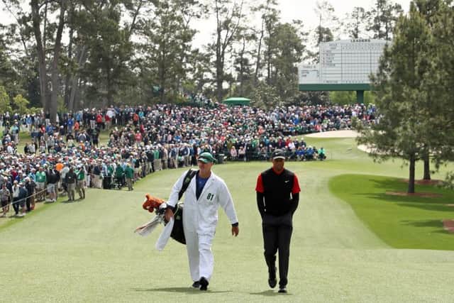 Tiger Woods finished strongly in the Masters yesterday. Picture: Getty.