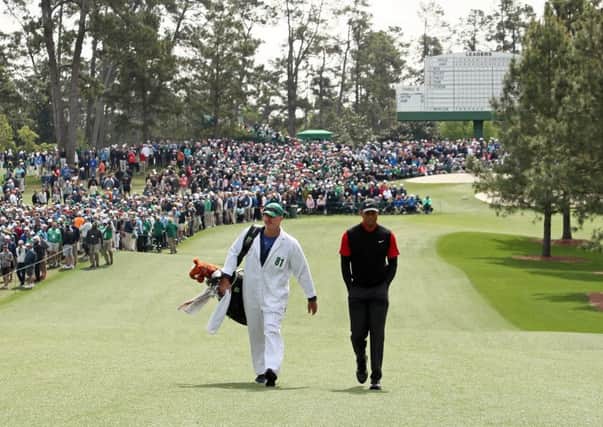 Tiger Woods finished strongly in the Masters yesterday. Picture: Getty.