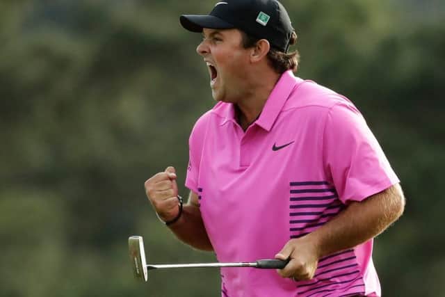 Patrick Reed celebrates after winning the 82nd Masters. Picture: AP