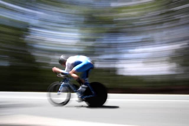 John Archibald competes during the Cycling Time Trial on day six. Picture: Getty Images