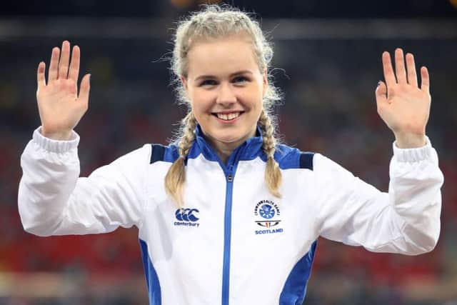 Scotland's Maria Lyle on the podium about to receive her silver medal PICTURE: PA