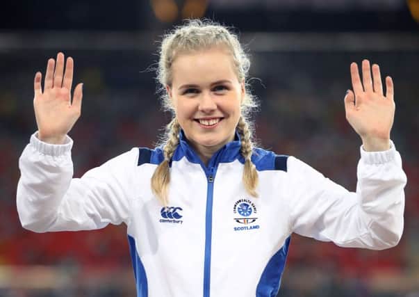 Scotland's Maria Lyle on the podium about to receive her silver medal PICTURE: PA