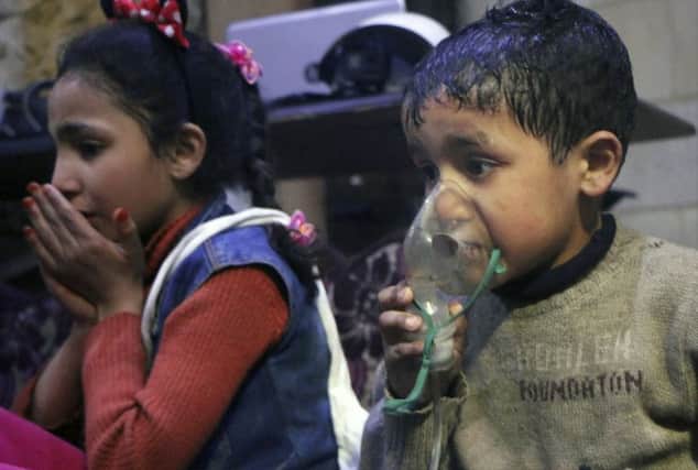 The aftemath of the alleged poison gas attack. (Syrian Civil Defense White Helmets via AP)