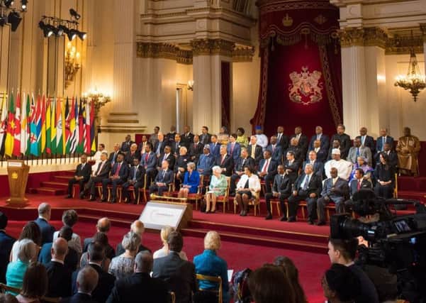 The formal opening of the Commonwealth Heads of Government Meeting (CHOGM) at Buckingham Palace (Picture: Getty)