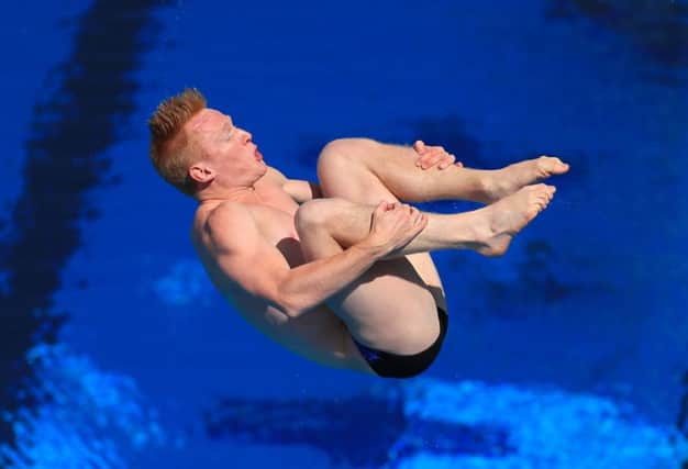 James Heatly competes in the Men's 1m Springboard Final at the Optus Aquatic Centre during day seven of the 2018 Commonwealth Games in Australia. Picture: PA