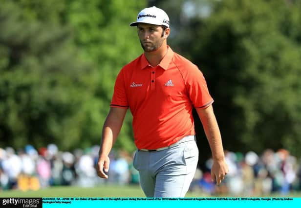 Jon Rahm during his final round at The Masters. Picture: Andrew Redington/Getty Images