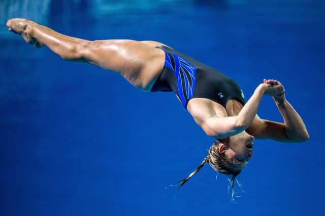 Scotland's Grace Reid dives to gold in the women's 1m springboard final PICTURE: Getty Images