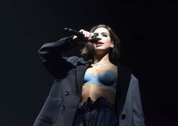 Dua Lipa performing at the SSE Hydro in Glasgow