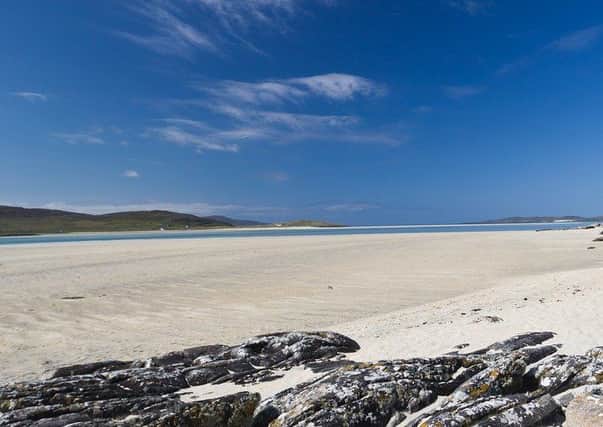 Luskentyre sands, Isle of Harris: Located on the west coast of South Harris in the Outer Hebrides, Luskentyre is one of the largest and most spectacular beaches on Harris. Boasting miles of white sand and stunning green-blue water, this unique place was actually named as one of the UKs best beaches in the TripAdvisor Travellers Choice Awards. Picture: Creative Commons