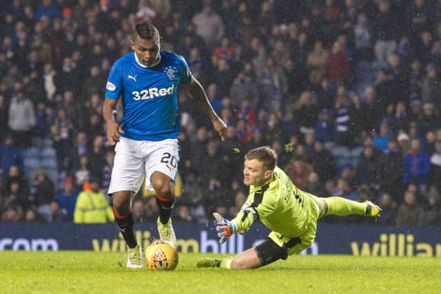 Alfredo Morelos is still looking for his first goal against Celtic. Picture: SNS