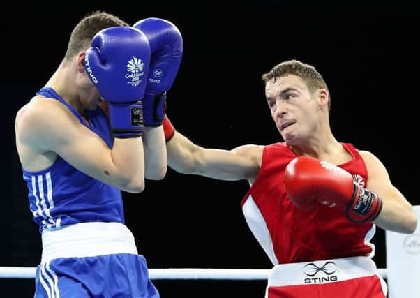 Reece McFadden, right, thought he'd done enough in his bout with Brendan Irivine of Northern Ireland. Picture: Getty