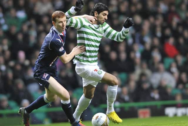 Lassad Nouioui and County's Scott Boyd.  PPicture; Robert Parry Dec 2012