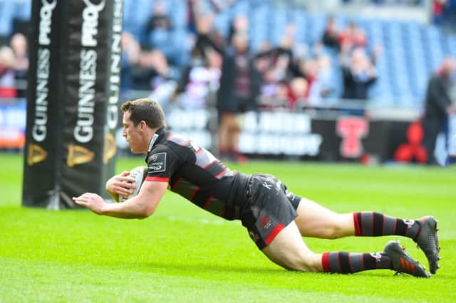 Mark Bennet scores his 2nd try of the match. Picture: SNS/Paul Devlin