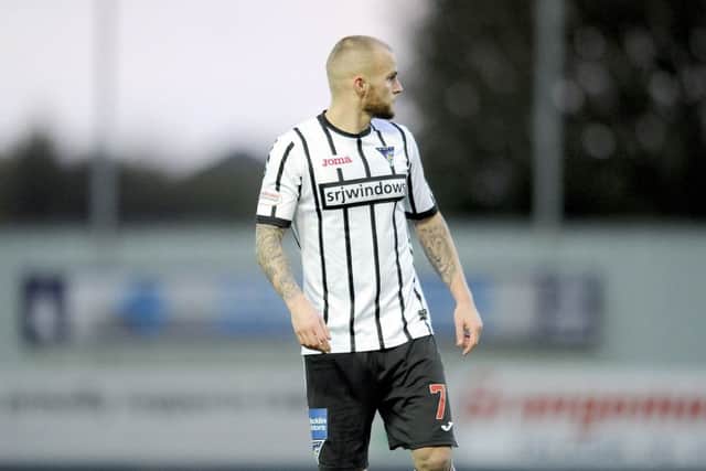 Kallum Higginbotham scored Dunfermline's fourth. Picture: Michael Gillen