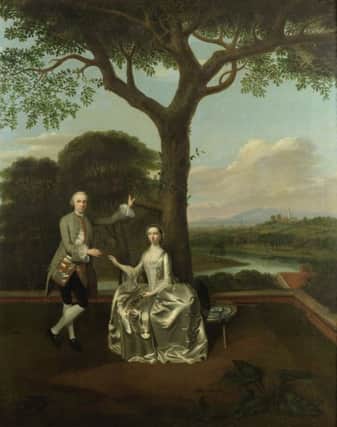 The portrait of David Gavin of Gavinton and his first wife, Christine is being sold this week; it has an estimated value of Â£8,000-Â£12,000.